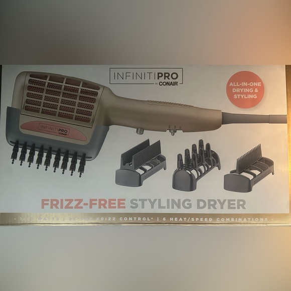 NEW INFINITIPRO BY CONAIR 4-in-1 Frizz Free Styling Hair Dryer, 1875W - Picture 2 of 9